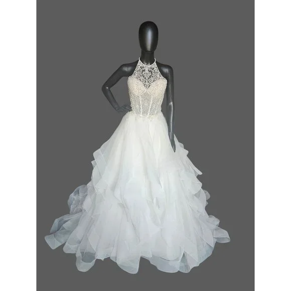 Mori Lee Dresses | Ivory Horsehair Tiered Illusion Halter A-Line Nwot Wedding Gown - Mori Lee | Color: Red | Size: 8 | Arabellabridal's Closet Mori Lee Dresses | Ivory Horsehair Tiered Illusion Halter A-Line Nwot Wedding Gown - Mori Lee | Color: Red | Size: 8 | Arabellabridal's Closet